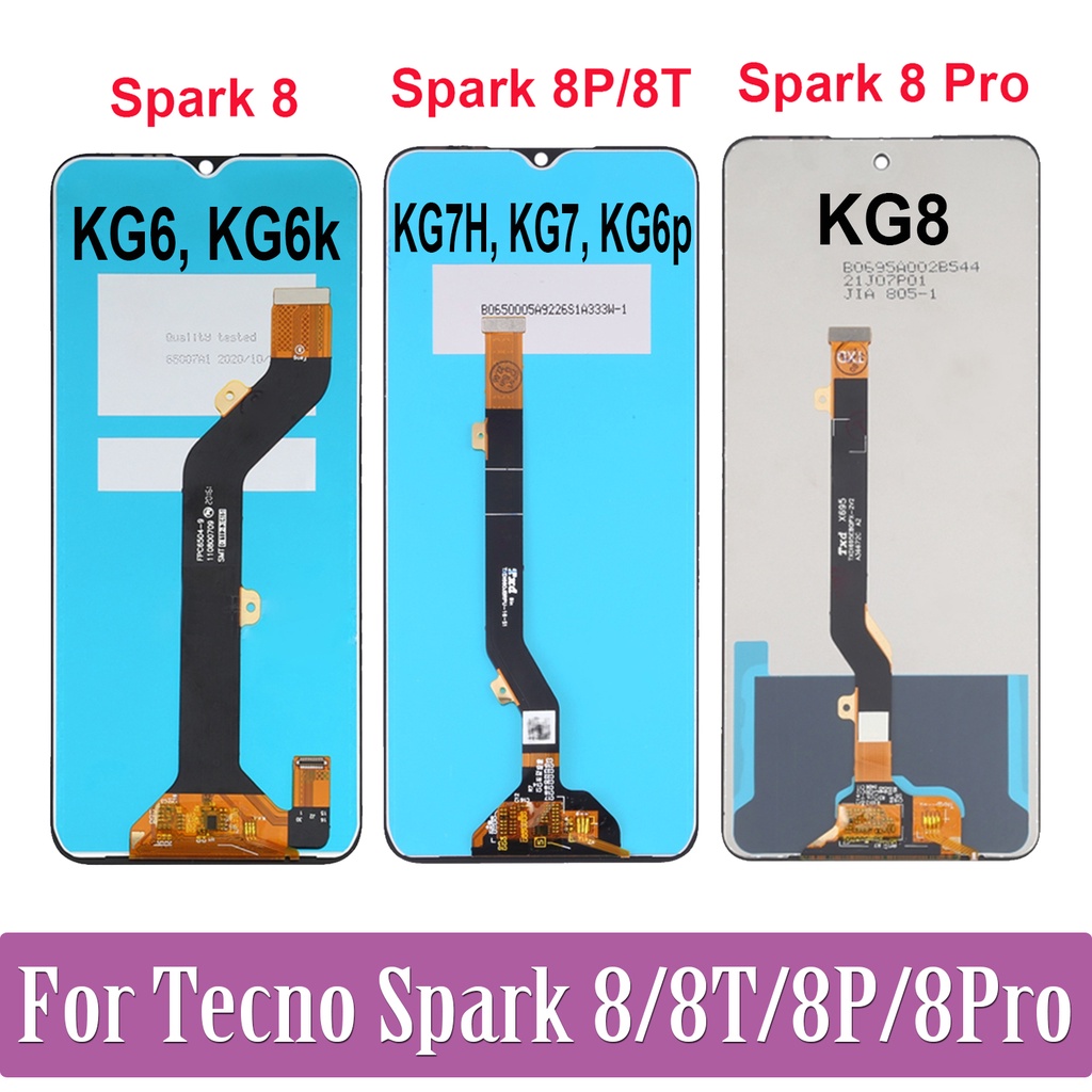 LCD สําหรับ Tecno Spark 8T 8P KG6p KG7H KG7 8 Pro KG6 KG6k KG8 จอแสดงผล LCD Touch Screen Digitizer A