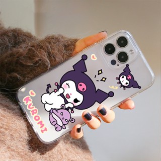 เคสโทรศัพท์ซิลิโคน TPU ใส แบบนิ่ม พิมพ์ลายการ์ตูนคุโรมิ กันกระแทก สําหรับ IPhone 14 13 12 11 Pro XS Max XR X 8 7 6S Plus SE