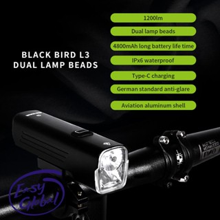 Blackbird L3 โคมไฟหน้าจักรยาน 1200lm กันฝน Type-C ชาร์จไฟได้ แบบคู่ ไฟหน้าจักรยาน LED ที่มีประสิทธิภาพ