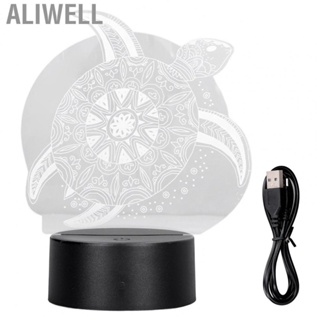 Aliwell Sea Turtle 3D Light 7 Color Touch Changing  Night Light Acrylic USB Powere QT