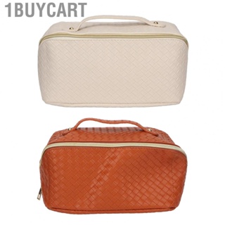 1buycart Travel Makeup Bag  Water Resistant Zipper Closure Makeup Storage Bag Exquisite Sewing with Handle for Daily Use