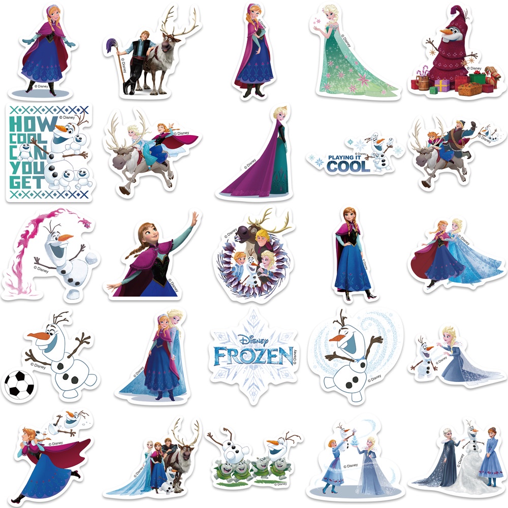 (ที่ได้รับอนุญาต) สติ๊กเกอร์ PVC กันน้ําลายการ์ตูน Frozen Disney 50 ชิ้น ราคา ถูกที่สุด ดีลบีเคเค แกลเลอรีภาพที่ 4