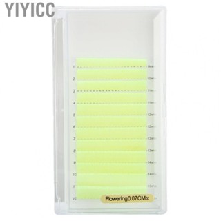 Yiyicc Yellow Lash Extensions  C Curl Volume 12 Rows Fluorescent  Mixed Packed 0.07mm Thickness Long  for Make Up Party for Cosplay