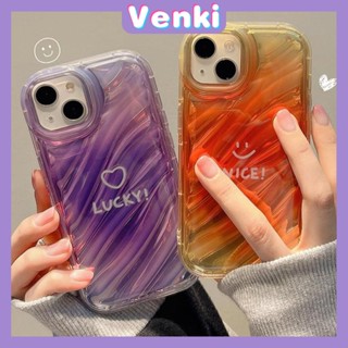 VENKI - สำหรับ iPhone 11 iPhone Case เลเซอร์สะท้อนแสงโปร่งใสเคสโทรศัพท์ TPU นุ่มกันกระแทกถุงลมนิรภัยเคสป้องกันหัวใจสีม่วงเข้ากันได้กับ iPhone 14 13 Pro max 12 Pro Max