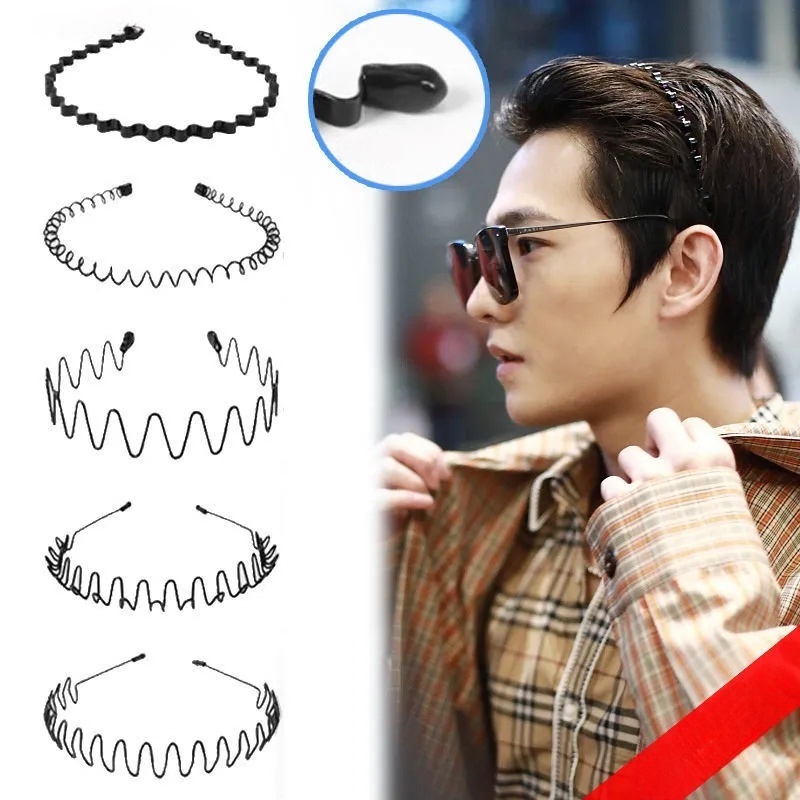 ที่คาดผม แบบหยักศก ทุกเพศ / ที่คาดผมแต่งหน้า ล้างหน้า ยืด ที่คาดผม / ที่คาดผม กันลื่น อาบน้ํา / เครื่องประดับผม ที่คาดผม เรียบง่าย