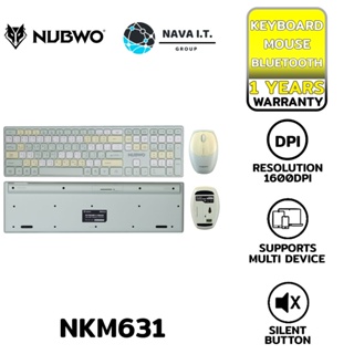 COINSคืน15%⚡FB9JMZV6⚡ NUBWO NKM631 GREEN BLUETOOTH KEYBOARD AND MOUSE คีย์บอร์ดและเมาส์ไร้สาย รับประกัน 1ปี