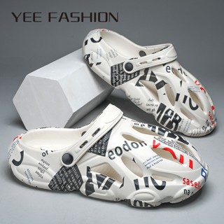 Yee Fashion รองเท้าแตะผู้ชายท่ๆ ชาย แตะ แตะยางนิ่มแบบสวมรัดส้น หัวโต กลางแจ้ง รองเท้าชายหาด  23052904