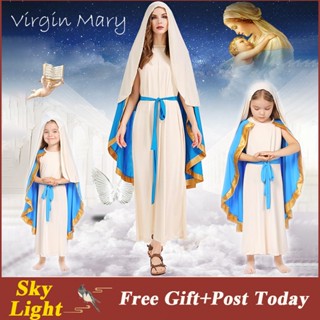 ชุดคอสเพลย์ The Virgin Mary Nativity สีขาว สีฟ้า สําหรับผู้ใหญ่ และเด็ก