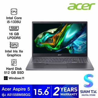 NOTEBOOK (โน้ตบุ๊ค) ACER ASPIRE5 A515-58M-58GG (STEEL GREY) โดย สยามทีวี by Siam T.V.