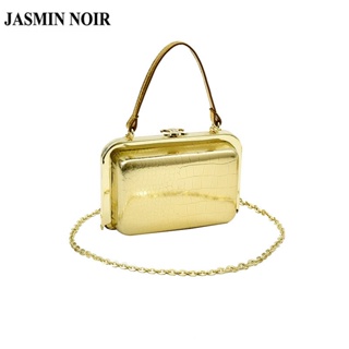 Jasmin NOIR กระเป๋าถือ กระเป๋าสะพายไหล่ สะพายข้าง หนัง PU ลายหนังจระเข้ ทรงสี่เหลี่ยม ขนาดเล็ก เรียบง่าย สําหรับสตรี