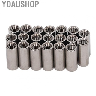 Yoaushop Coupling Nut  Round 20Pcs 304 Stainless Steel Connector Nuts Clear Female Thread  for Pipeline