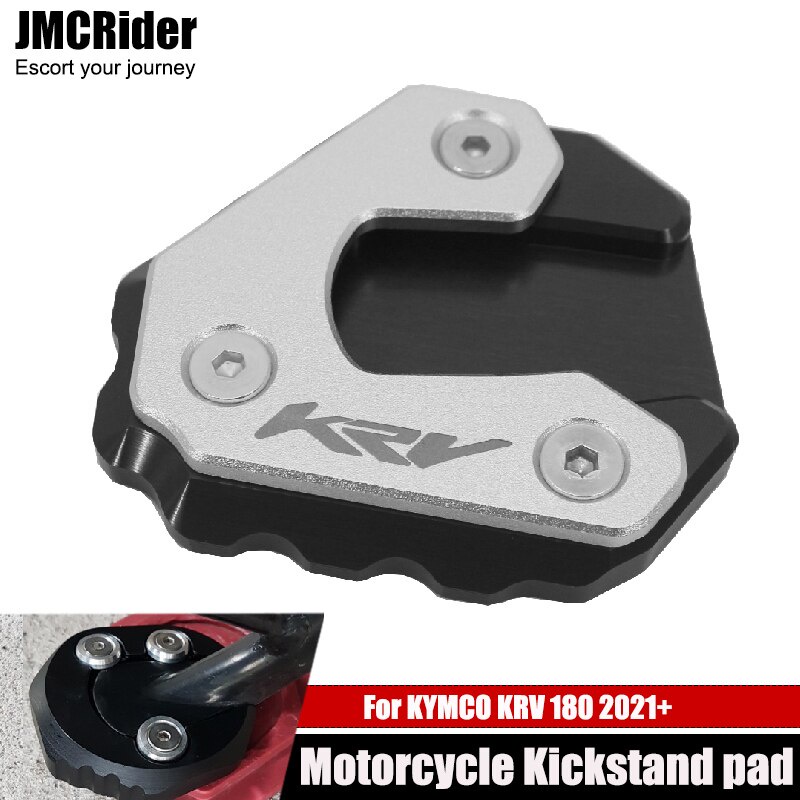 อุปกรณ์เสริมรถจักรยานยนต์สําหรับ KYMCO KRV 180 KRV180 2021 CNC Kickstand ขาตั้ง Extension Pad แผ่น
