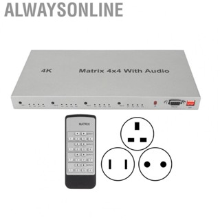 Alwaysonline HD Multimedia Interface Switch  4x4 HD Multimedia Interface Switcher IR  Aluminium Alloy  for Projector