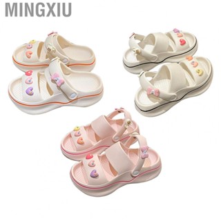 Mingxiu Summer Sandals Slipper  Two Wear EVA Thick Bottom Cartoon Sandals Rebound Lightweight Lovely Heart  for Hotel