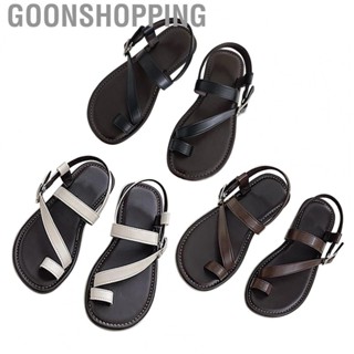 Goonshopping Women  Toe Sandals  Prevent Slip Skin Friendly Women Flat Sandals PU Minimalist Fashionable  for Vacation