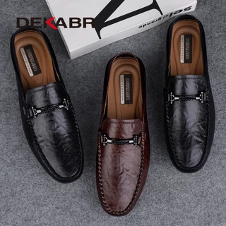 Dekabr รองเท้าโลฟเฟอร์ หนังวัวแท้ แบบนิ่ม หรูหรา คุณภาพสูง แฟชั่นฤดูร้อน สําหรับผู้ชาย ไซซ์ 35-49