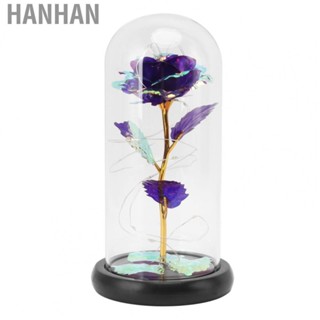 Hanhan Fake Flower Glass Light Colorful Blue Romantic  Artificial Rose Glass