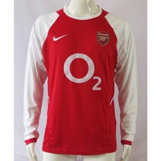 02/04 Arsenal Home เสื้อแขนยาว สไตล์วินเทจ แห้งเร็ว ไซส์ S-XXL สําหรับเล่นกีฬา ฟุตบอล AAA