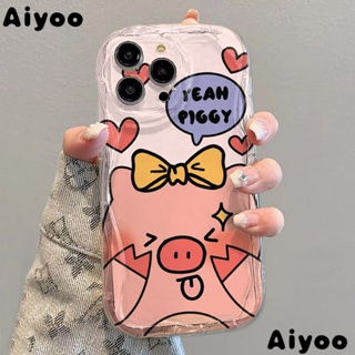 เคสป้องกัน ลายหมู✅Xs xs เคสโทรศัพท์มือถือแบบนิ่ม ใส กันกระแทก ประดับโบว์ สําหรับ Iphone 13 1412 8p rpromax 7 11 K7QL