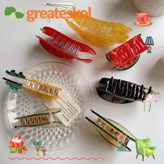 Greateskol กิ๊บติดผม ผัก ผลไม้ แตงโม สีสันสดใส เครื่องประดับผม สําหรับเด็กผู้หญิง