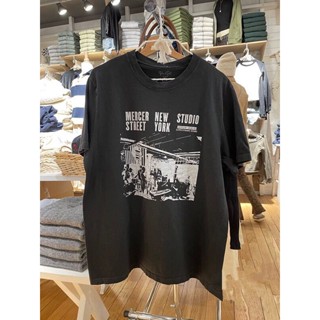 Bm Brandymelvalle เสื้อยืดลําลอง ผ้าฝ้าย แขนสั้น คอกลม พิมพ์ลายวงร็อค NEW YORK ทรงหลวม ยาวปานกลาง แฟชั่นสําหรับสตรี
