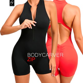 Bodycarver ชุดจั๊มสูท วันพีช มีซิป พร้อมผ้ายืดหยุ่นสูง สําหรับผู้หญิง