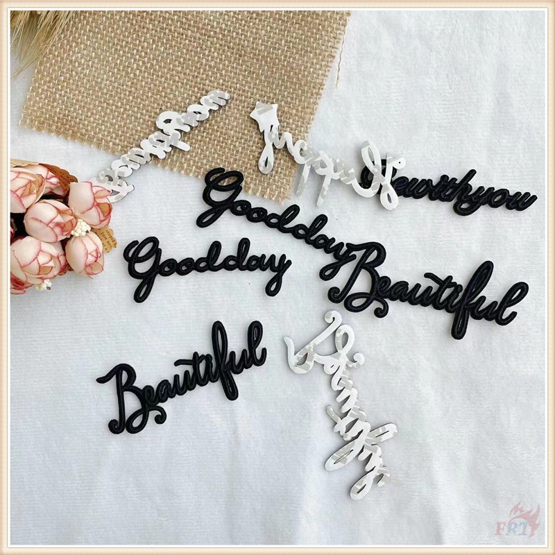 ❉ แผ่นแพทช์สติกเกอร์ มีกาวในตัว ลายคําภาษาอังกฤษ สีดํา ❉ แผ่นแพทช์ ปักลาย Be with You Happy Beautiful Good Day DIY สําหรับตกแต่งเสื้อผ้า กระเป๋า 1 ชิ้น - รูปที่ 5