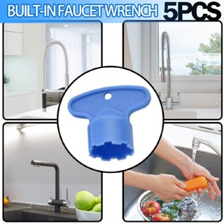 New 5pcs Blue Cache Sink Water Tap Faucet Aerator Key Removal Wrench Tool Set