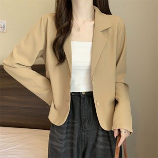 🎈FOX`L🎈Size:S-2XL💥เสื้อสูทเกาหลี เสื้อ blazer เสื้อคลุม เสื้อสูท แขนยาว ผ้าฤดูร้อนบาง 6 สี เสื้อคลุมสีพื้น