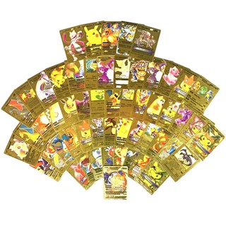  New Pokemon Gold Foil Card TCG Deck Box English Gold 55 Sheets