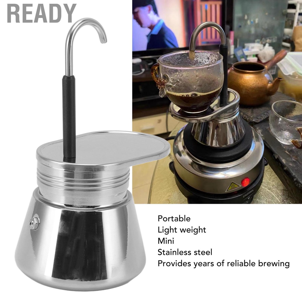 Moka หม ้ อสแตนเลสอิตาเลี ่ ยนประเภท DIY ความจุขนาดใหญ ่ น ้ ําหนักเบาเครื ่ องชงกาแฟแบบพกพา
