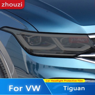 สติกเกอร์ฟิล์มใส TPU ป้องกันไฟหน้ารถยนต์ สีดํา สําหรับ Volkswagen VW Tiguan 2017-Pre 18 2019 2022