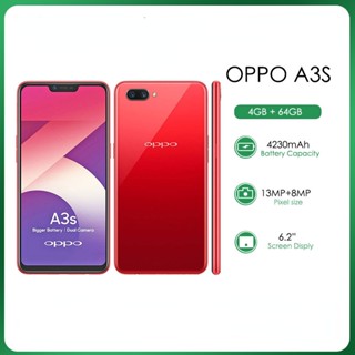 Oppo A3s ของแท้ โทรศัพท์มือถือ ปลดล็อกแล้ว 6GB รอม 128GB 6.2 นิ้ว 13MP 4G LTE ซิมการ์ดคู่