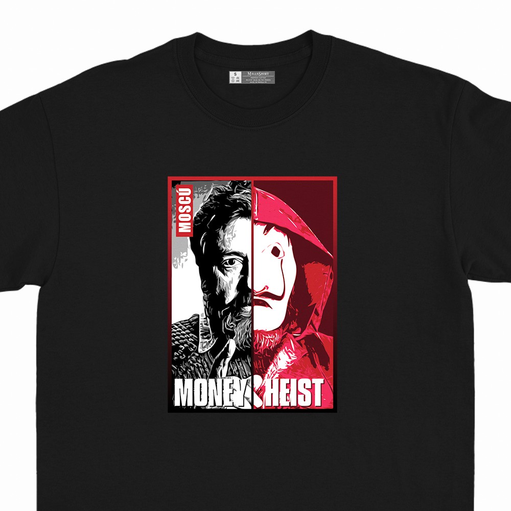 เสื้อยืดผู้ชาย Money Heist Moscú คุณภาพพรีเมี่ยม