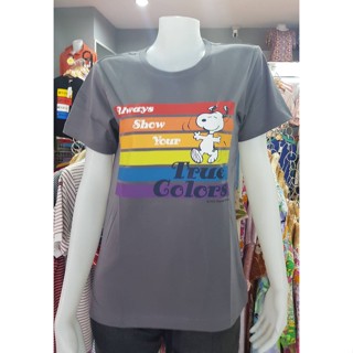 เสื้อยืดแขนสั้นคอกลม#เสื้อแตงโมลายลิขสิทธิ์ snoopy คอกลม มาใหม่ ผ้ายืด ทรงตรงไม่เข้ารูป ผ้านุ่มใส่สบาย เนื้อผ้า Cotton 1