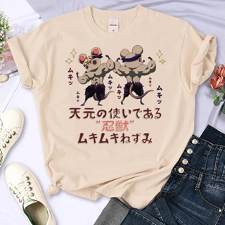 เสื้อยืด พิมพ์ลายกราฟิก Demon Slayer Kimetsu No Yaiba สําหรับผู้หญิง