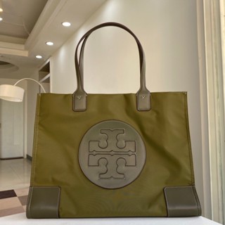 Tory BURCH ใหม่ กระเป๋าช้อปปิ้ง ไนล่อน หนังวัว แฟชั่น กระเป๋าสะพายไหล่ กระเป๋าถือ สามสี สําหรับผู้หญิง