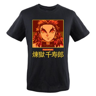 เสื้อยืดลําลอง แขนสั้น คอกลม ทรงหลวม พิมพ์ลายอนิเมะ Demon Slayer Rengoku Manga Kimetsu สไตล์ญี่ปุ่น สําหรับผู้ชาย 2023