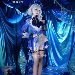 Yuanshen cos เสื้อผ้าคอสเพลย์อนิเมะ Fengdan Water God Fukalos