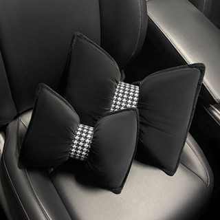 Car Universal Lumber Pad High-Grade Bow Houndstooth Waist Pad Lumbar Pillow (Car) Universal for Men and Women Car Cushion aSkZ