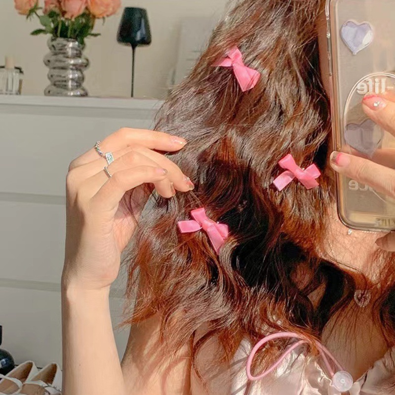 แฟชั่น Y2K โบ ปิ่นปักผม กิ๊บติดผม / กิ๊บโบว์ริบบิ้น สีชมพู หวาน น่ารัก / INS สาว โลหะผสม ขนาดเล็ก กิ๊บติดผม อุปกรณ์เสริม