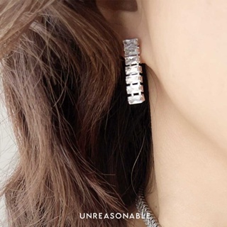 ต่างหู เพชร CZ ต่างหูก้านเงินแท้ น้ำหนักเบา สวยใส่สบาย UA0876-01 Unreasonable Accessories