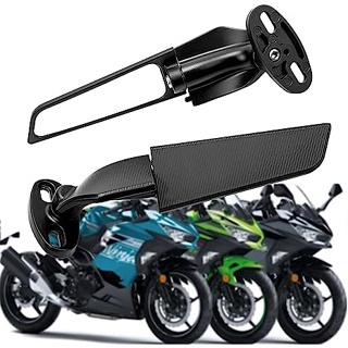 กระจกมองหลังรถจักรยานยนต์ ปรับได้ หมุนได้ สําหรับ KAWASAKI NINJA 250 300 400 650 H2 H4 2 ชิ้น