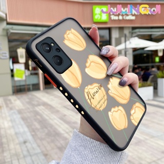 เคสโทรศัพท์มือถือ ซิลิโคนนิ่ม ใส กันกระแทก ลายดอกไม้ สีเหลือง สําหรับ Realme 9i