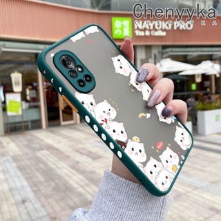 สําหรับ Huawei Nova 8 Pro Nova 8 Se เคสการ์ตูนแมวน่ารัก บาง ฝ้า ดีไซน์ใหม่ กันกระแทก เคสโทรศัพท์แข็ง แฟชั่น ขอบซิลิโคน ฝาครอบป้องกัน