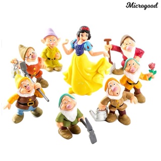 Mig โมเดลฟิกเกอร์ Snow White Seven Dwarfs สําหรับตกแต่งบ้าน 8 ชิ้น ต่อชุด