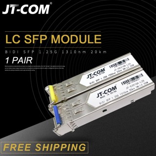 Jt-com 1.25G SFP Module โมดูลสวิตช์ไฟเบอร์ออปติคอล รับส่งสัญญาณ Gigabit LC BIDI sfp SM 3-80 กม. สําหรับ Mikrotik Cisco switch