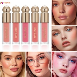 Beauty Glazed Original Waterproof Blush Matte Cross-border Moisturizing Easy To Push Liquid Blush veemm