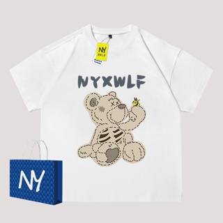 [พร้อมส่ง] เสื้อยืดแขนสั้น NY สําหรับผู้ชาย#039; s summer tide brand เสื้อยืดลําลอง ผ้าฝ้าย แขนสั้น คอกลม ทรงหลวม พลัสไซซ์ สําหรับคู่รัก