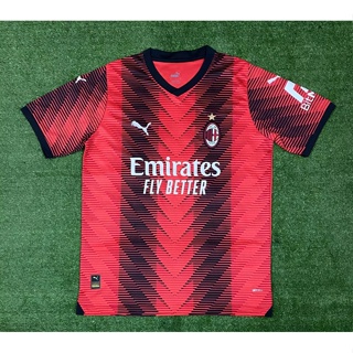 เสื้อกีฬาแขนสั้น ลายทีมชาติฟุตบอล AC Milan 23-24 ไซซ์ S-XXL AAA